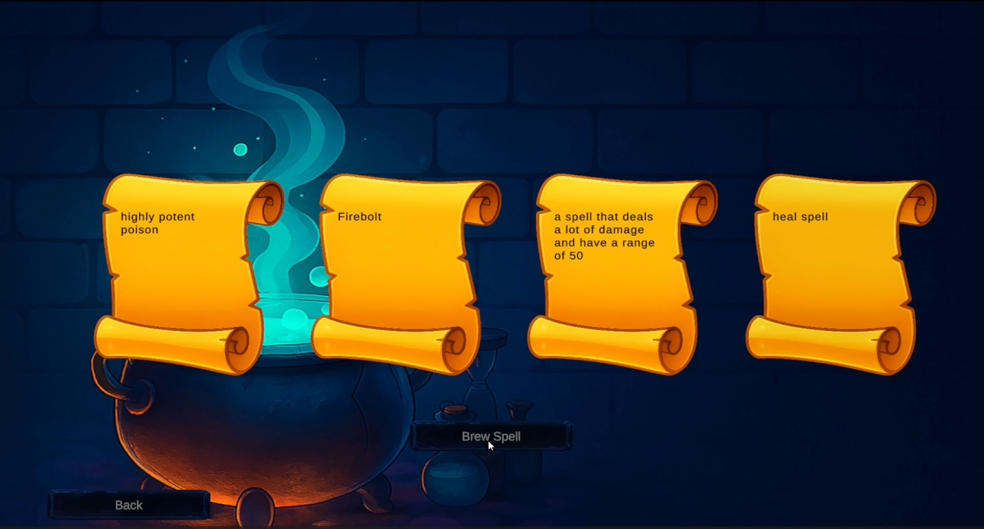 Spell editor interface with code preview